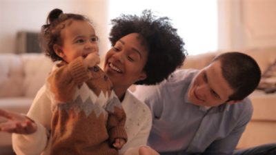 Family laughing