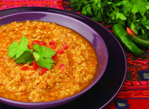 Gujerati Vegetable Curry, Delectable Dhal & Pilau Brown Rice with Raita