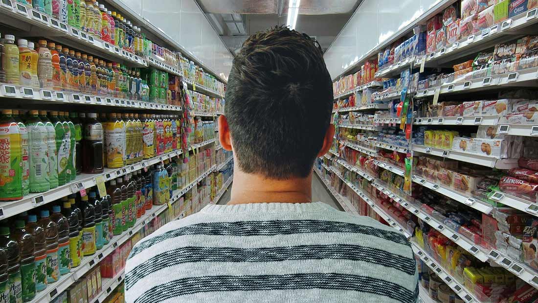 Man doing the grocery shopping