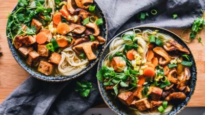 bowls of noodle dish