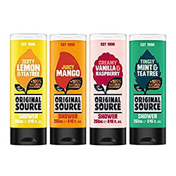 Original source shower gel bottles vegan friendly