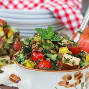 quinoa and smoked tofu salad