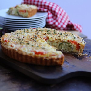 tofu cheese tomato broccoli quiche