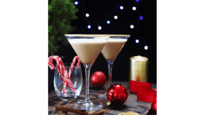 Vegan Baileys on Christmas Background