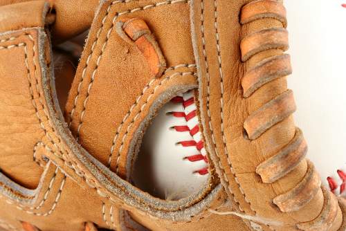 baseball glove and ball