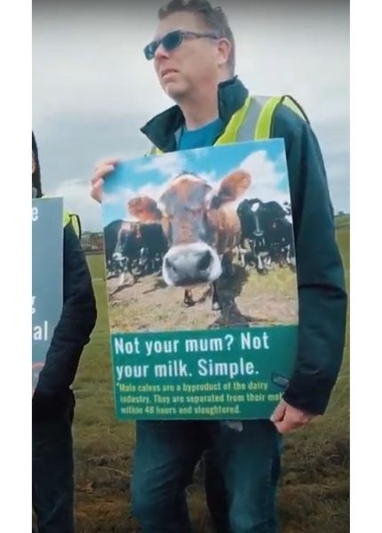 Activist holding a placard