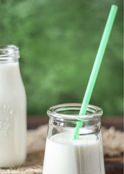 a glass of milk