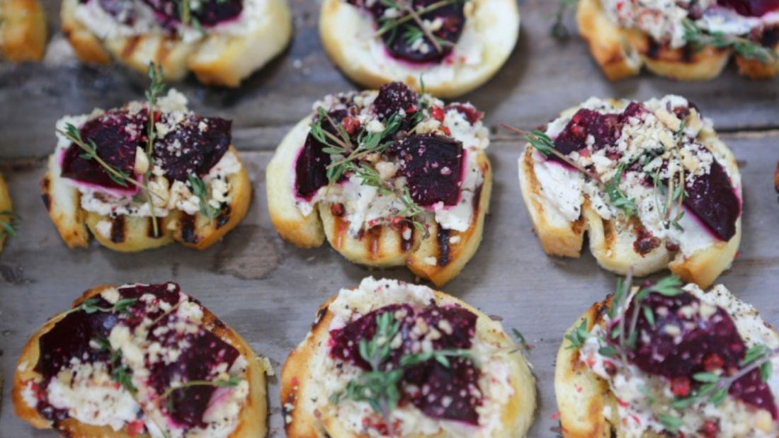 Vegan Recipe Club Cashew Cream & Beetroot Crostini