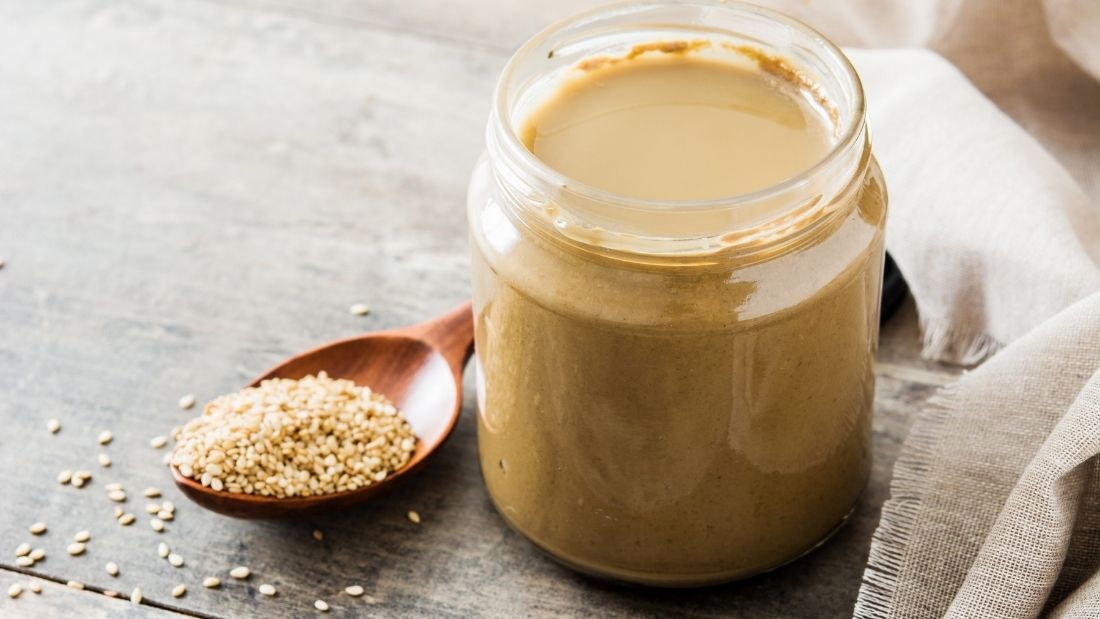 a jar of tahini