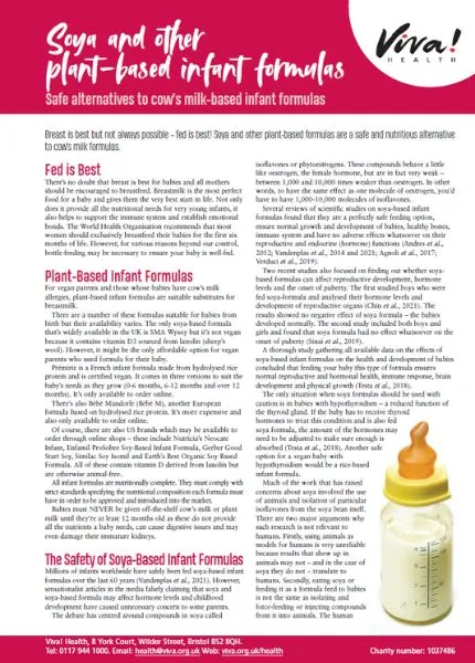 Soya formula factsheet