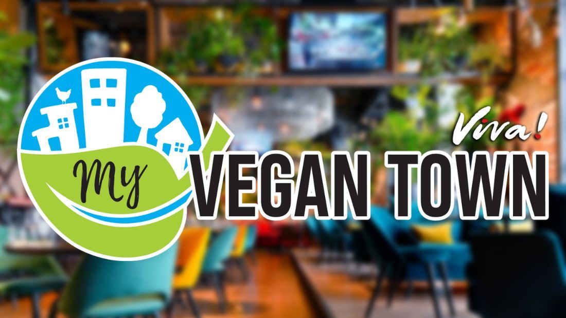 my vegan town logo