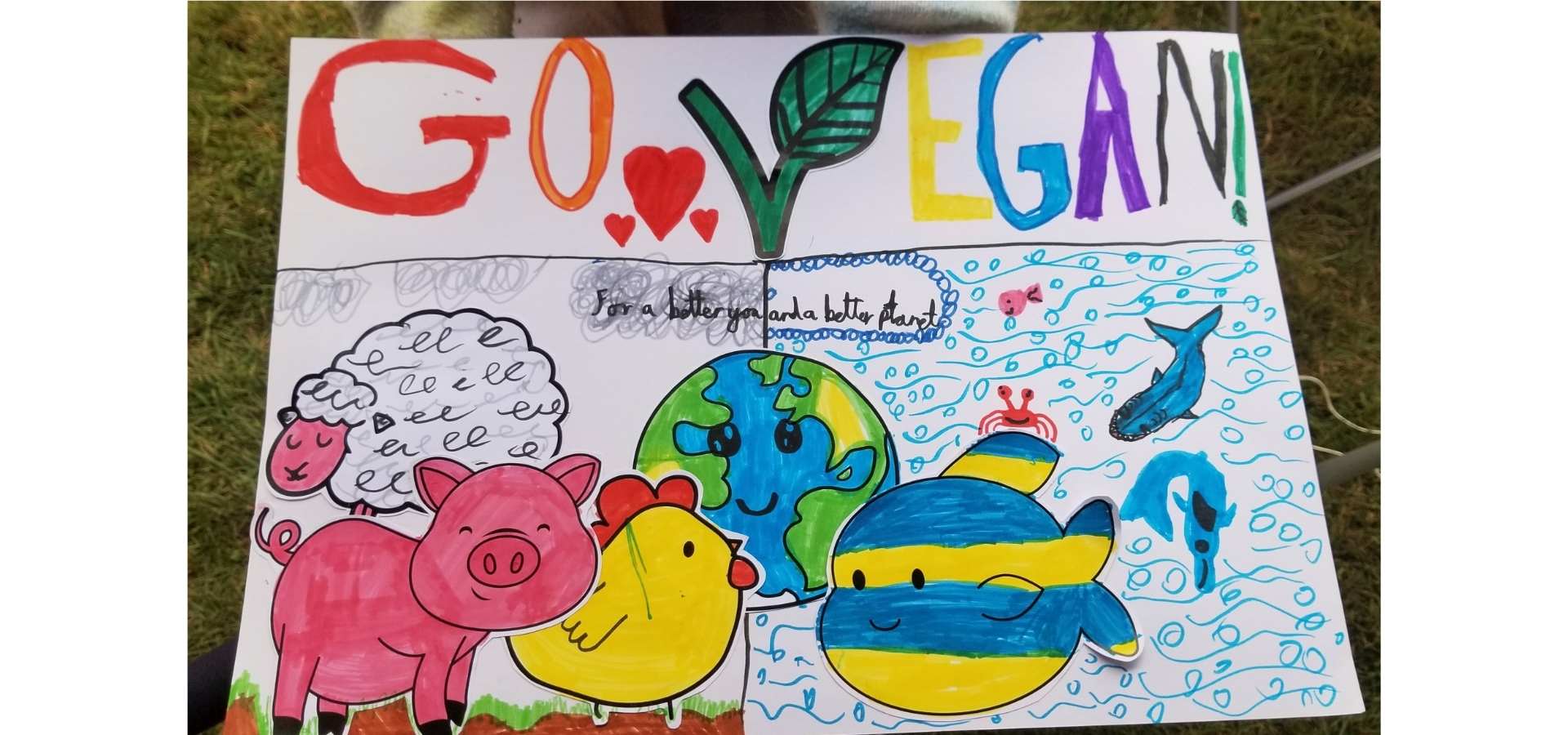 placard from vegan kids festival