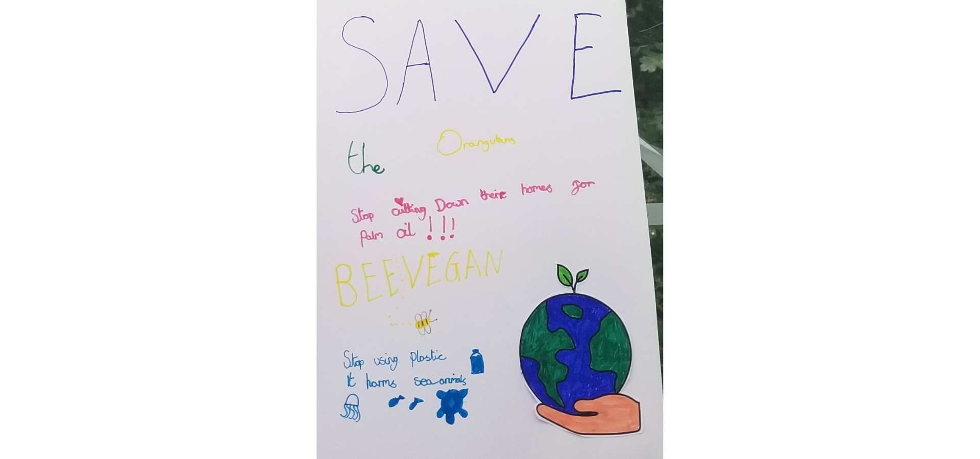 placard from vegan kids festival