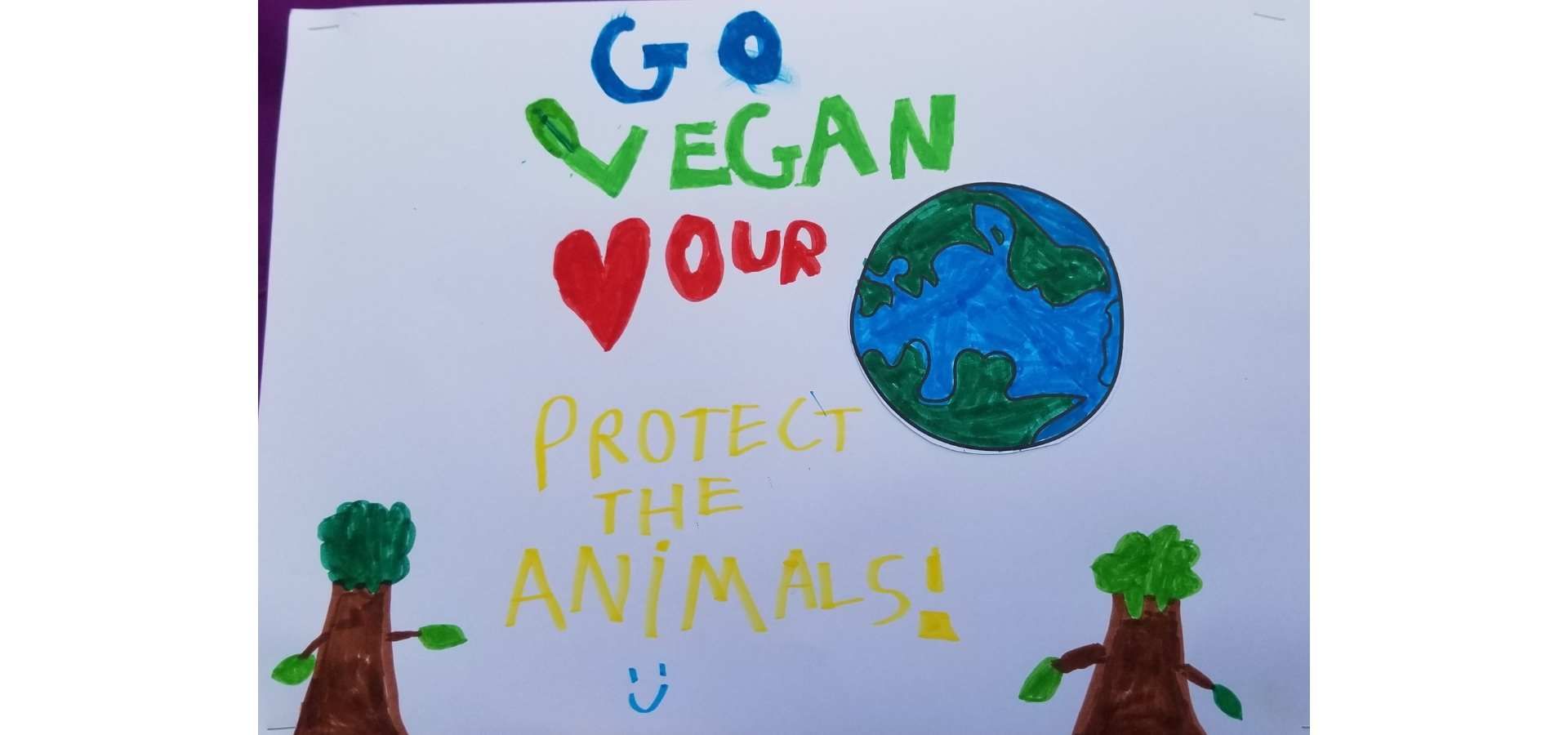 placard from vegan kids festival