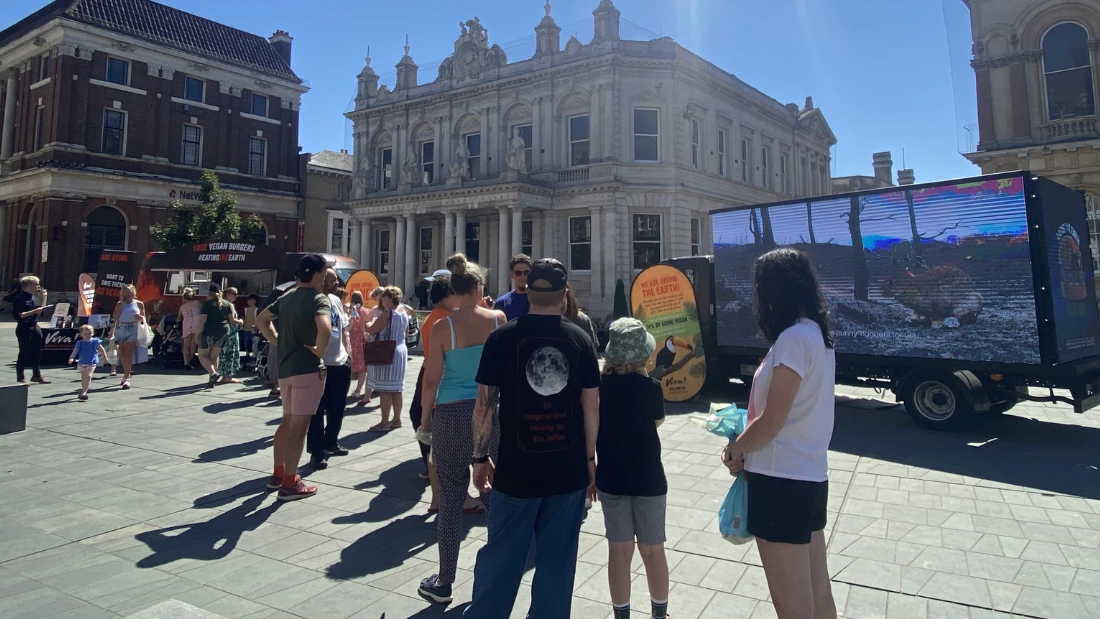 Queues for the burger van in Ipswich